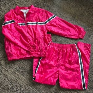 REBECCA MALONE Vintage Tracksuit Workout Set Pants Jacket | EUC | Barbie Pink!